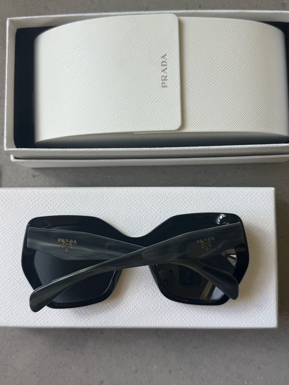 Prada Women's Black Oversized Geometric Hexagon Sunglasses - Picture 5 of 5